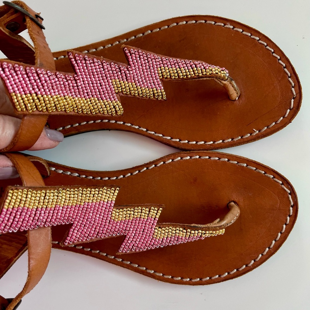 Anthropologie Laidback London Lightning Bolt Sandals• Sz 36 - Picture 11 of 16